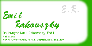 emil rakovszky business card